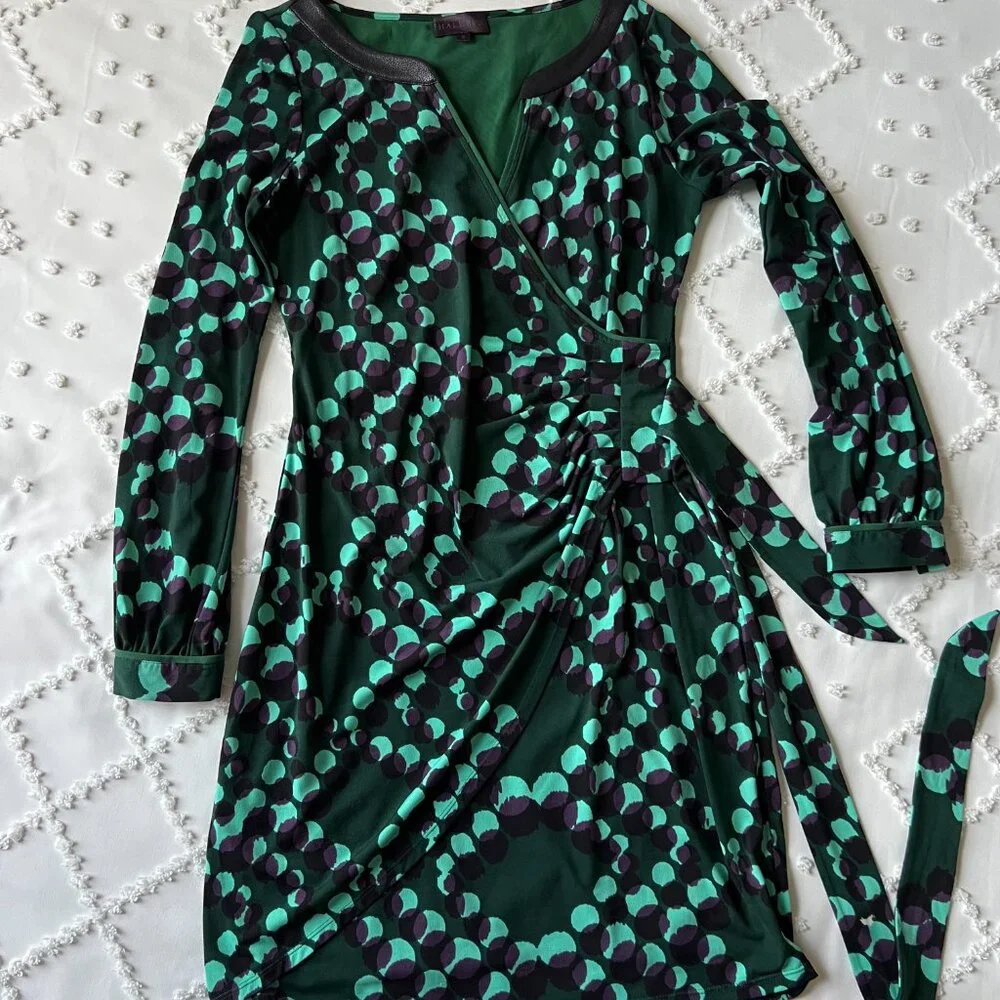 Hale Bob Faux Long-sleeved wrap dress Size Small - Picture 2 of 16